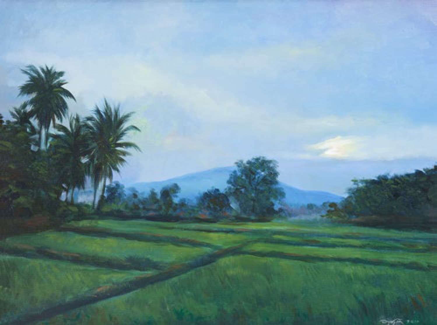“Field Chiangmai Thailand 1”, Acrylic on Canvas by ANUCHAT THANANCHAI