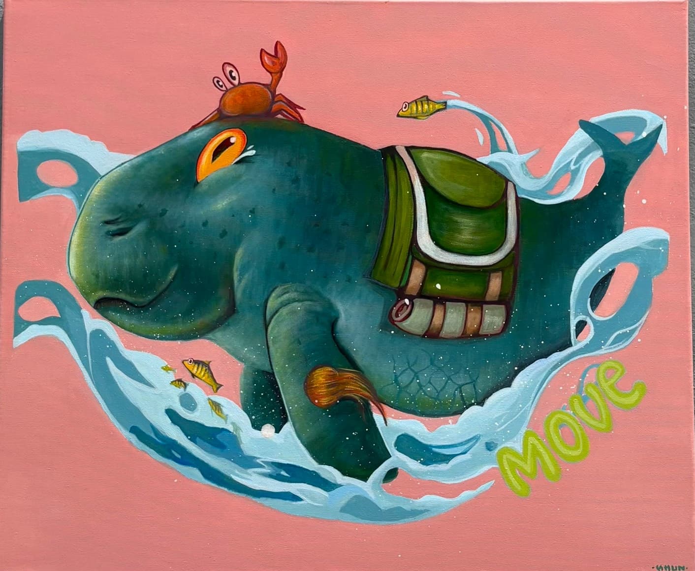 “Move”, Acrylic on canvas by CHAKKAPHAN DEENGAM